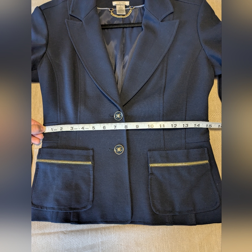 Cache Women's Navy Blazer with Gold Accents - Picture 6 of 9